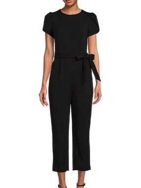 Calvin Klein Jumpsuit size 20W Elegant Black Short-Sleeve Jumpsuit Waist Tie-NWT